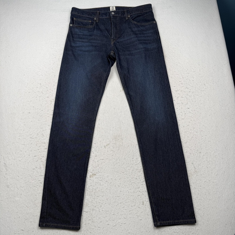 Kato By Hiroshi Kato Jeans Mens 34x34 Dark Wash Blue Slim Tapered Denim Made USA